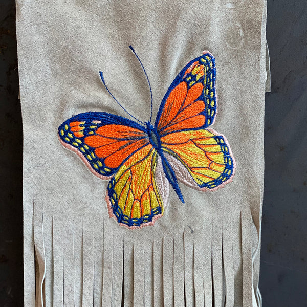 Embroidered Butterfly Clip Bag